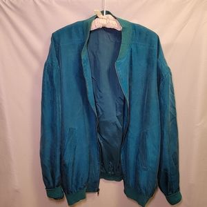 Silk teal jacket